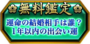 無用鑑定　運命の結婚相手は誰？1年以内の出会い運